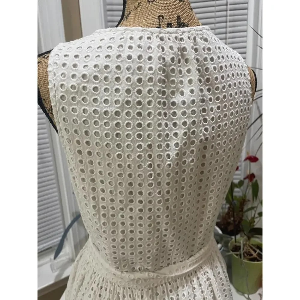 Kate Spade White Broome Street Dot Eyelet Short Casual Dress Medium (DR100